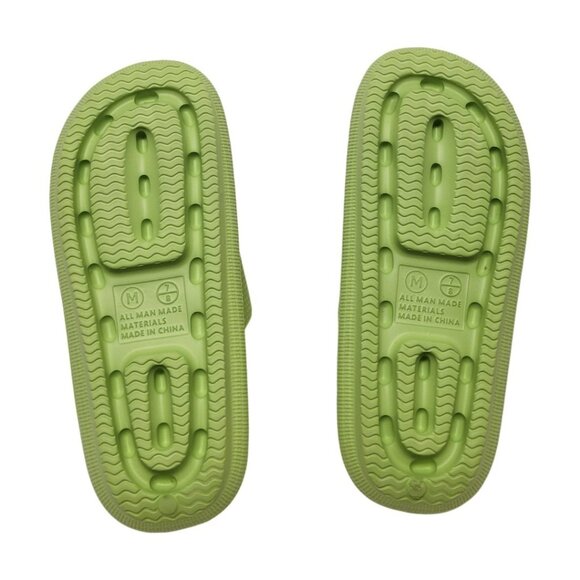 LIME GREEN Womans Beach Shower Shoes Slipper SOFT Slide Mule Slip On Bath size M - Picture 7 of 7